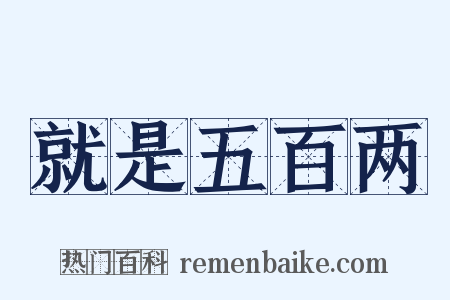 就是五百两是什么意思的图片